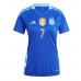 Camiseta Argentina Rodrigo De Paul #7 Segunda Equipación Replica Copa America 2024 para mujer mangas cortas
